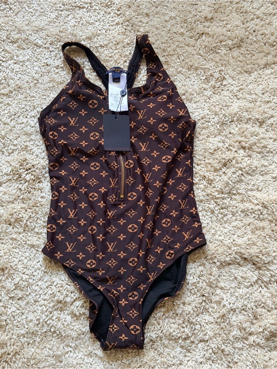 Louis Vuitton Other - Louis Vuitton Brown and Tan Monogram Zip-Front Swim One-Piece